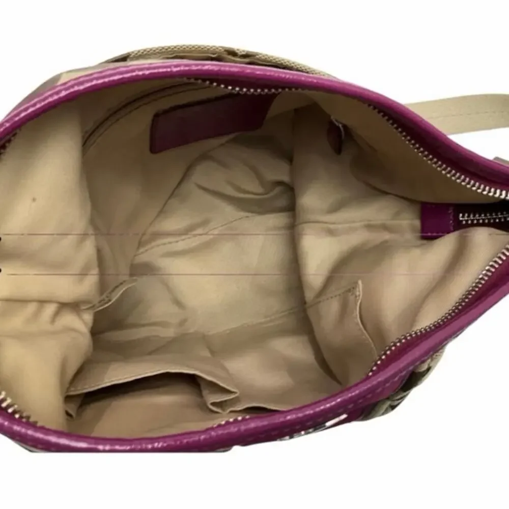 Coach Signature Stripe Shoulder Bag / Swingpack Purple